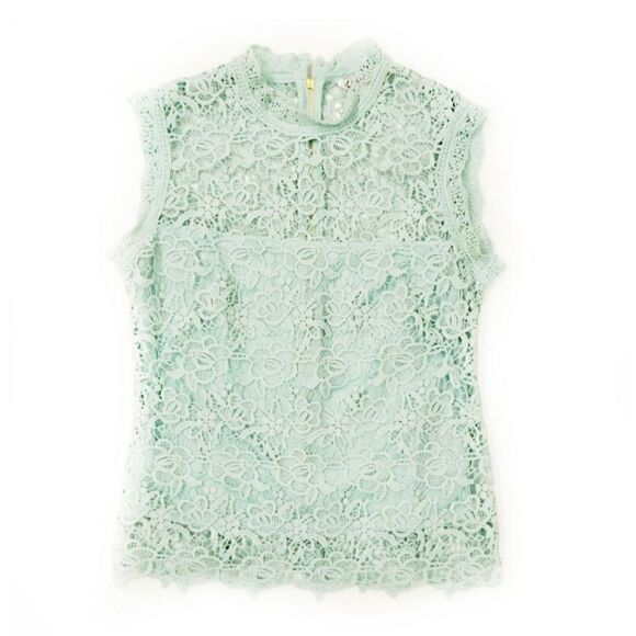 NANETTE LAPORE SEAFOAM GREEN GALA SPRING FLING LACE TOP SIZE S - Picture 3 of 8